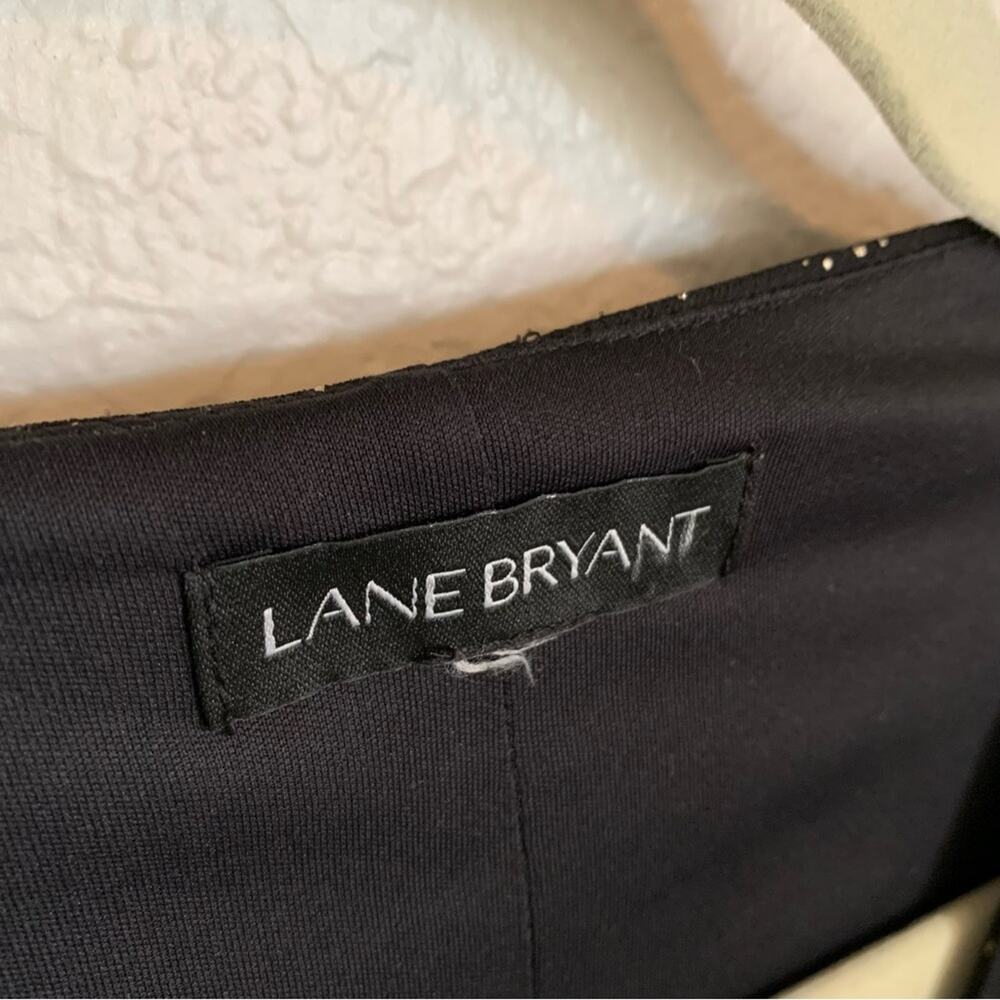 Lane Bryant | metallic print tunic long sleeve elastic waist cross front v neck - Picture 6 of 12